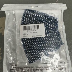 2 piece rhinestone mask set pink and blue